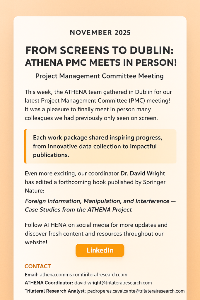 FROM SCREENS TO DUBLIN: ATHENA PMC MEETS IN PERSON!